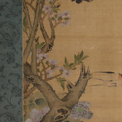 [Q0493]（伝）沈銓（沈南蘋 1682 - ?） / 花石飛燕