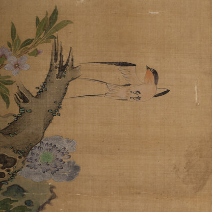 [Q0493]（伝）沈銓（沈南蘋 1682 - ?） / 花石飛燕