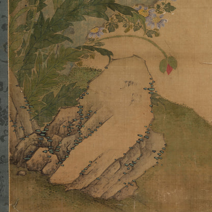 [Q0493]（伝）沈銓（沈南蘋 1682 - ?） / 花石飛燕