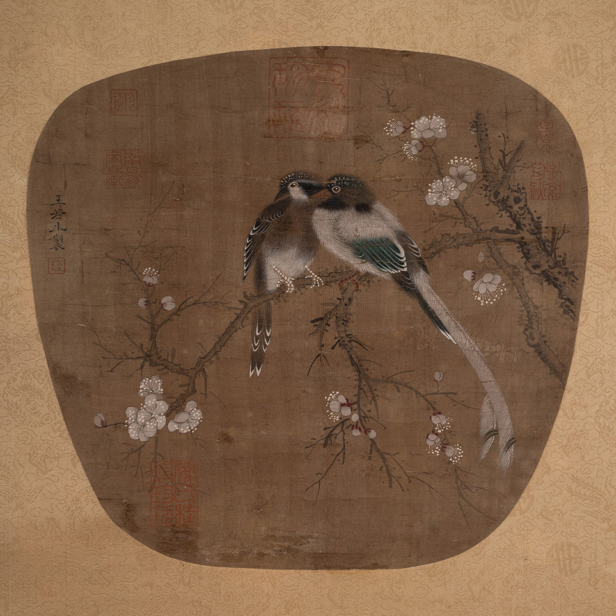 [Q0504] Flower-and-Bird Fan Painting