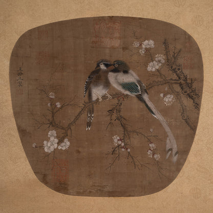 [Q0504] Flower-and-Bird Fan Painting