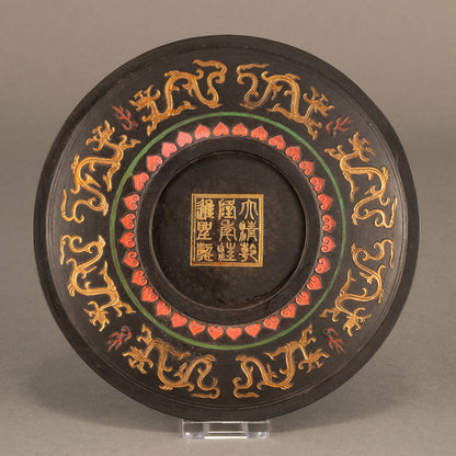 御賜百壽龍紋圓墨
