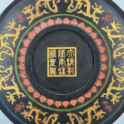 御賜百壽龍紋圓墨