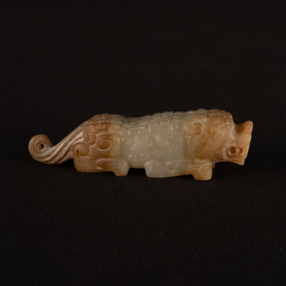 白玉獅子擺件