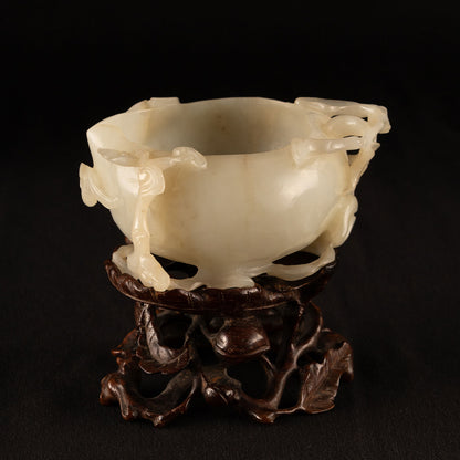 白玉蝠壽紋桃形水盂