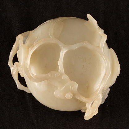 白玉蝠壽紋桃形水盂