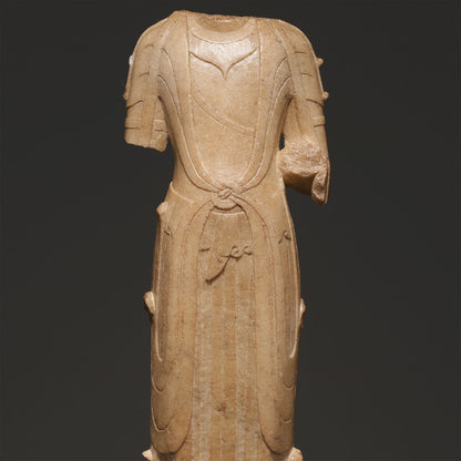 白玉雕加彩菩薩半身像