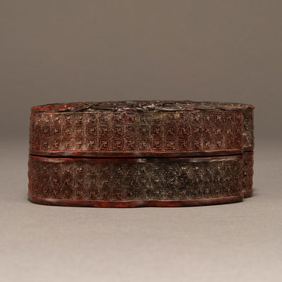 Carved red Buddha's hand citrus incense box