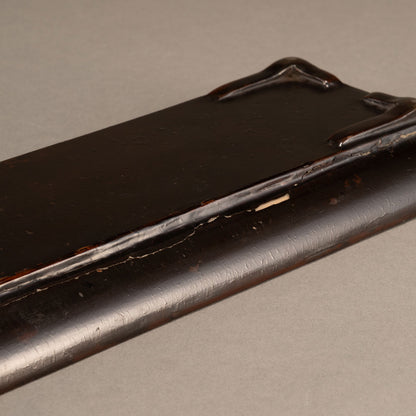 黑漆樓閣人物長方盤