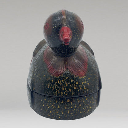 Wooden lacquered mandarin duck box with lid