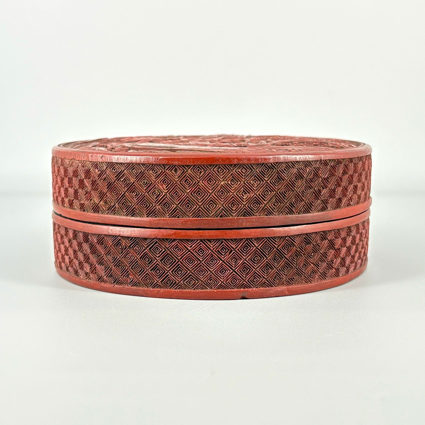 剔紅人物紋捧盒 [W0192]
