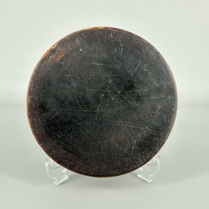 Carved Red Lacquer Box with Figure Design