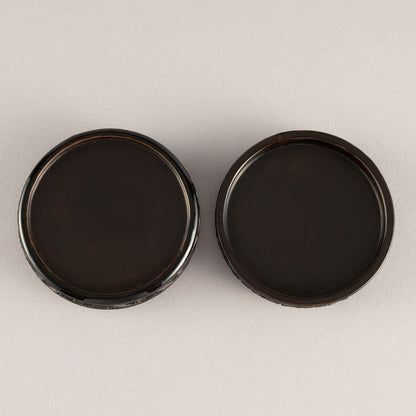 Black-Lacquer Covered Box Decorated with Chestnut Designs