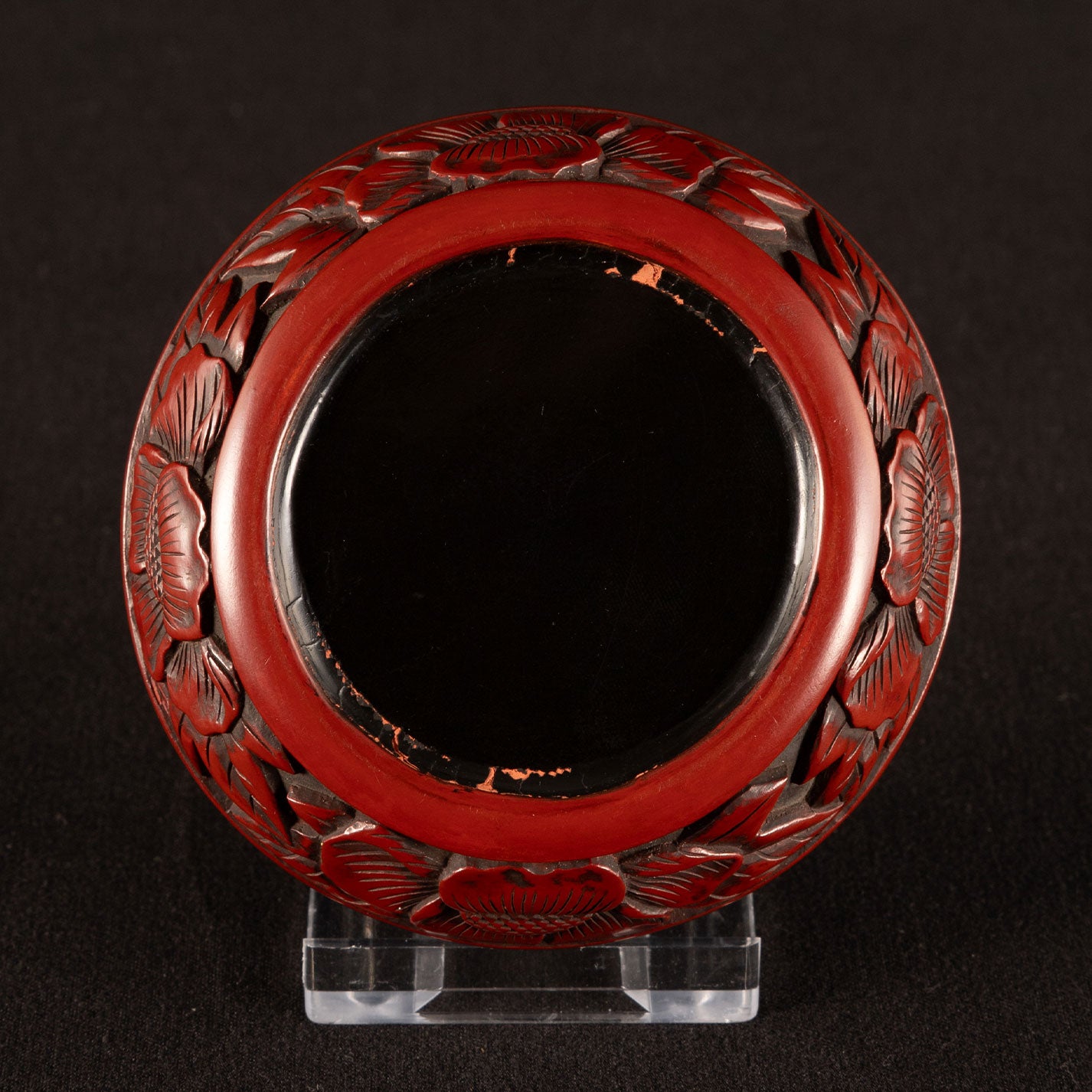 Incense box with red peony motif