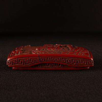 Red carving lid box