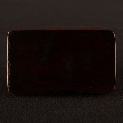 剔紅松下高仕方形天地蓋盒