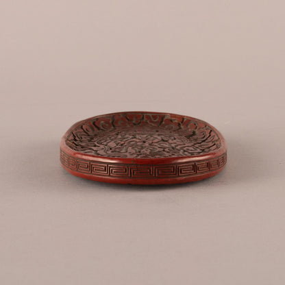 堆朱橢圓式龍鳳紋銚座
