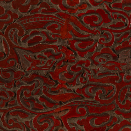 堆朱橢圓式龍鳳紋銚座