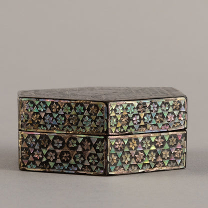 Mother-of-pearl hexagonal incense holder