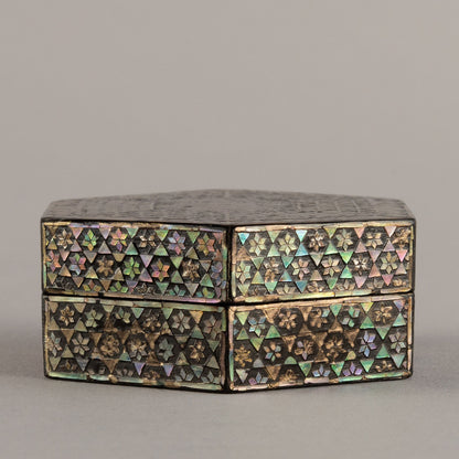 Mother-of-pearl hexagonal incense holder