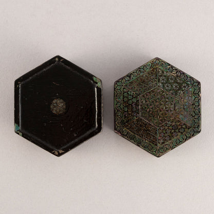 Mother-of-pearl hexagonal incense holder