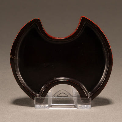 Weight-shaped red lacquer ware incense box