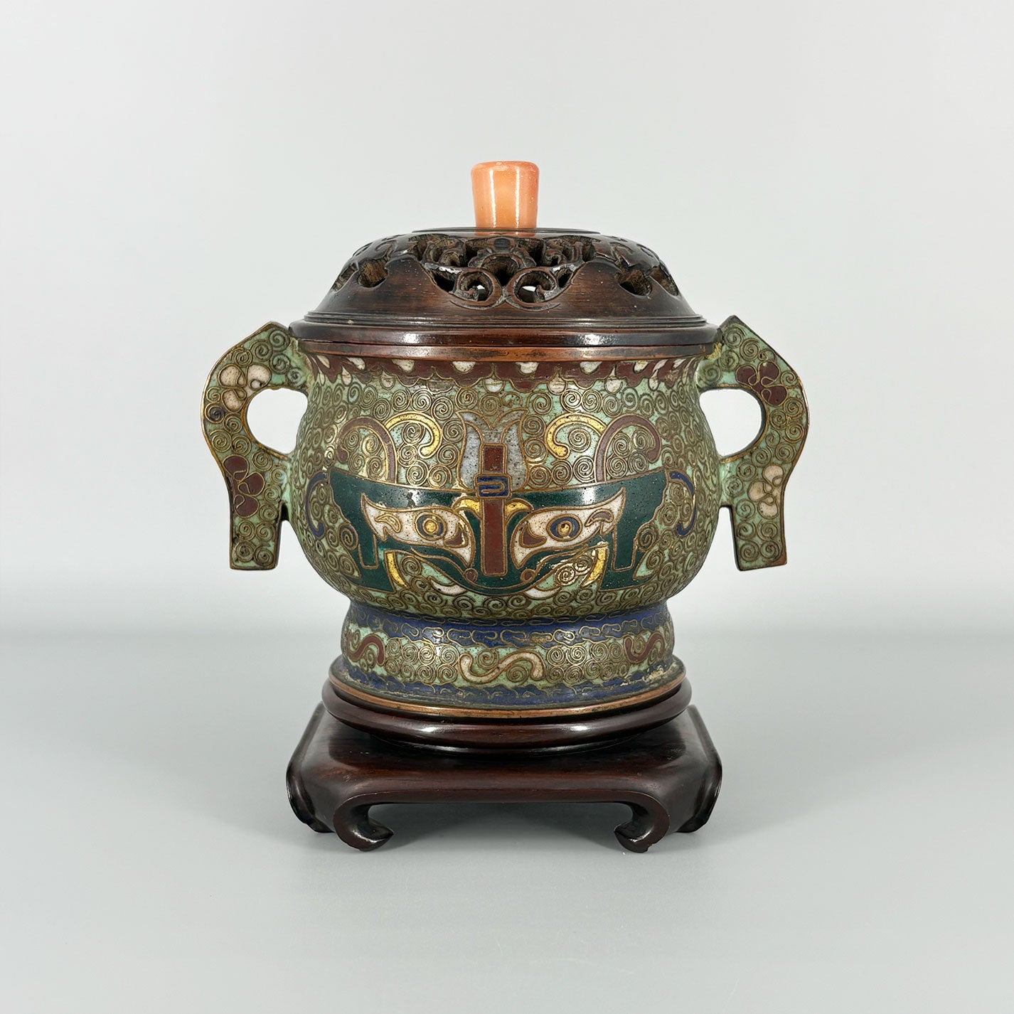 琺瑯古銅式簠