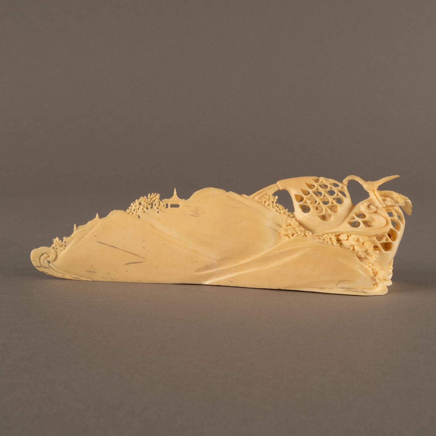 Ivory openwork landscape ornament