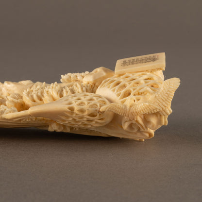 Ivory openwork landscape ornament