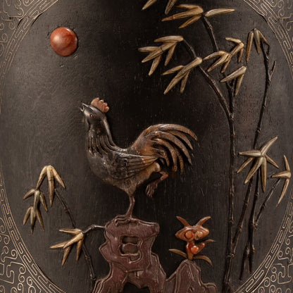 Wood and silver inlay slate pen holder