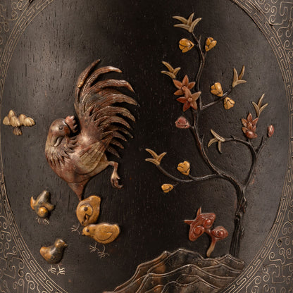 Wood and silver inlay slate pen holder