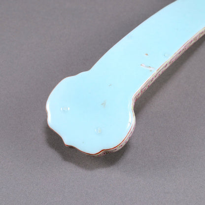 Famille-Rose Enamel Ruyi Scepter with Lotus and Bat Design