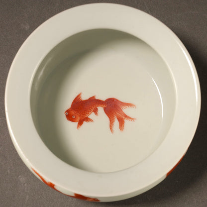 Iron-Red Fish and Wave Jar (Pair) [Z0185]