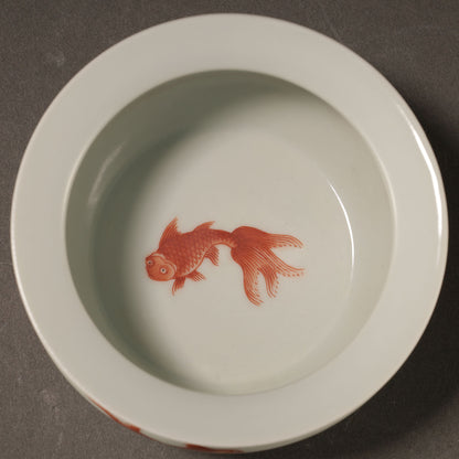 Iron-Red Fish and Wave Jar (Pair) [Z0185]