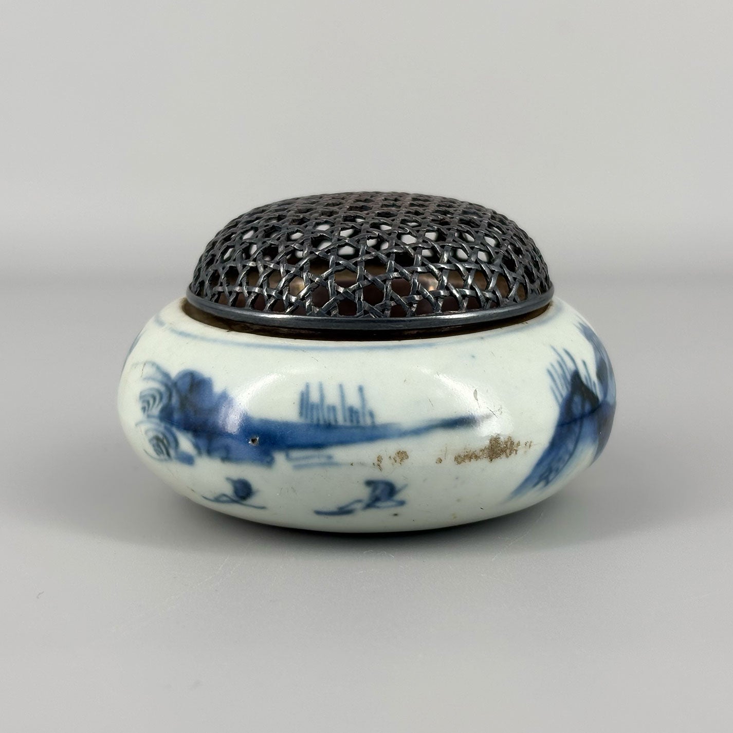 Blue-and-White Landscape Incense Burner