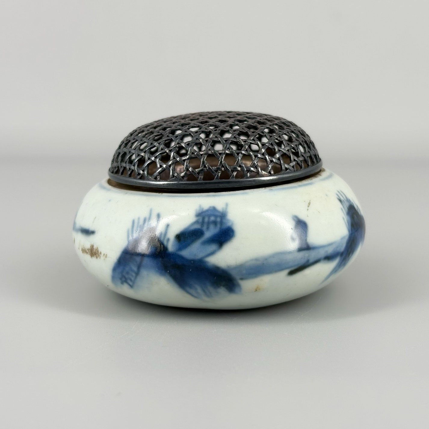 Blue-and-White Landscape Incense Burner