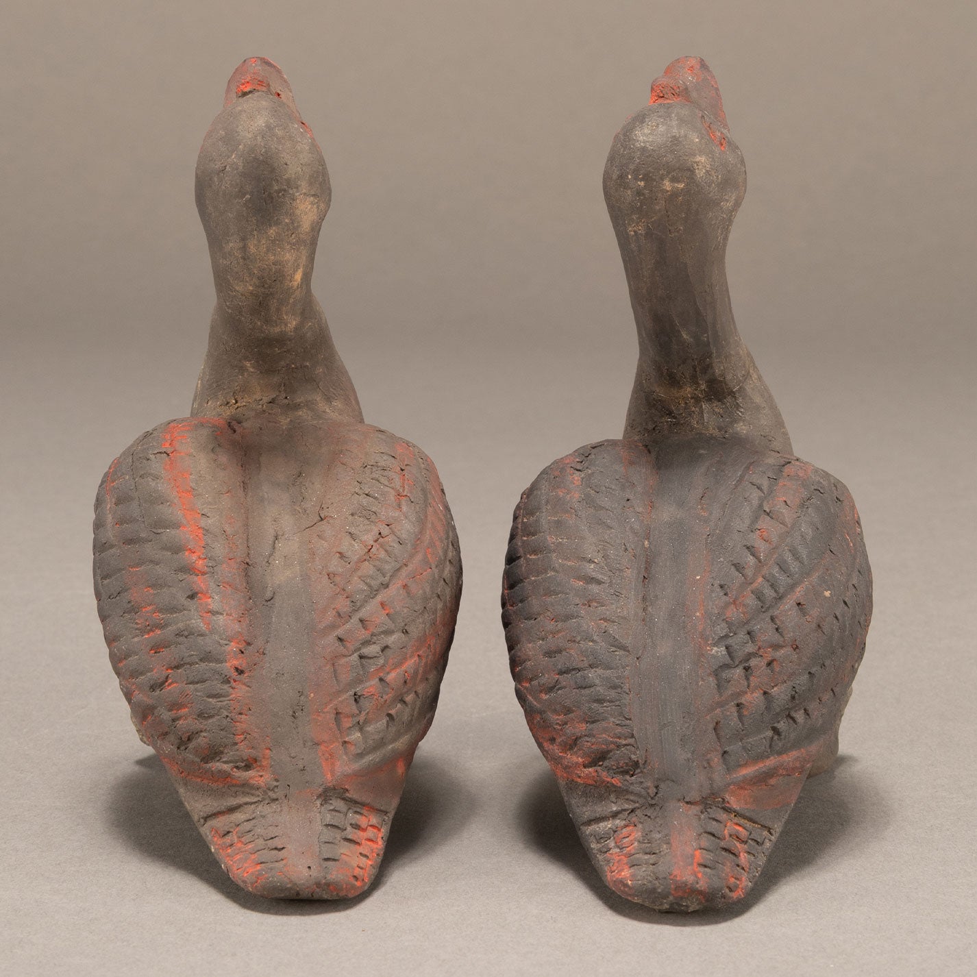 Pair of Ancient Ceramic Figurines: Sparrows