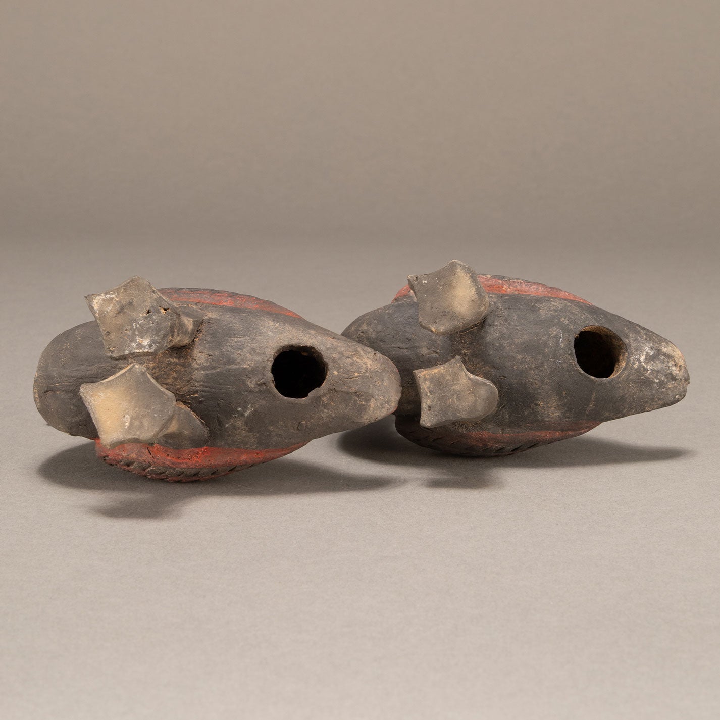 Pair of Ancient Ceramic Figurines: Sparrows