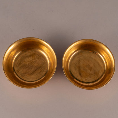 金彩詩文茶碗一対