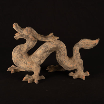 Painted Dragon Terracotta Statue