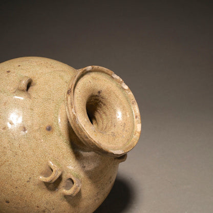 越州窯青磁六耳盤口壷