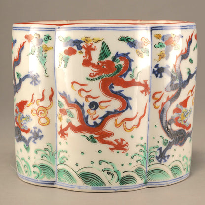 五彩龍紋蟋蟀罐