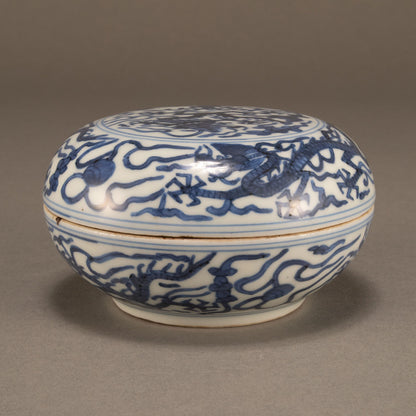 青花龍紋蓋盒