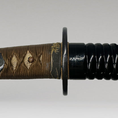 黒漆塗印籠刻腰千段刻鞘脇差拵