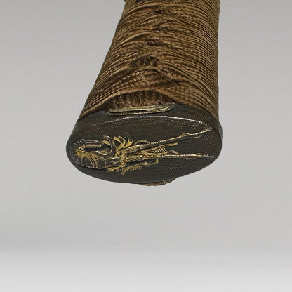 黒漆塗印籠刻腰千段刻鞘脇差拵